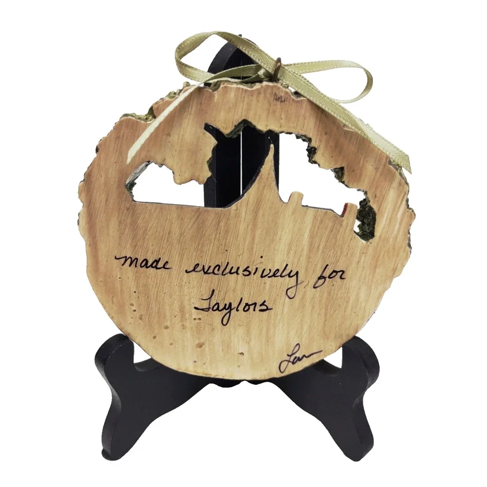 VTG Hestia Handmade Signed Ameriscape Xmas Ornament Belton SC Depot with Stand